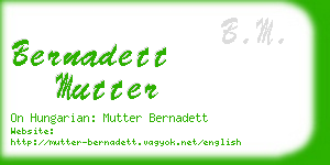 bernadett mutter business card